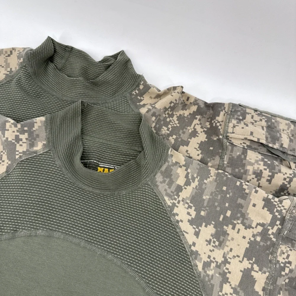 MASSIF ACS Army Combat Shirts Men's Medium Digital Camo Flame Resistant Lot of 2